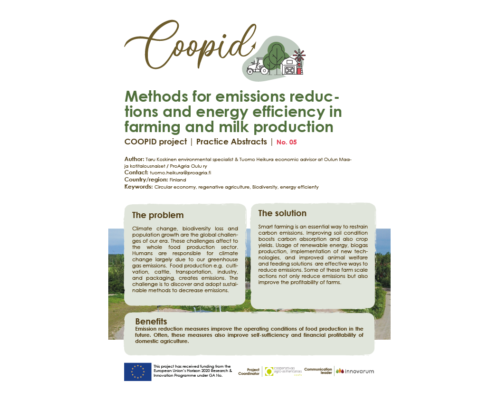 COOPID Practice Abstract 5 – Dairy farms, energy efficiency