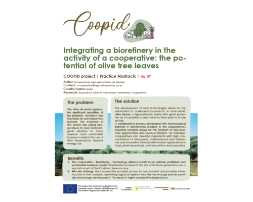 COOPID Practice Abstract 7 – Olive tree leaves and biorefineries